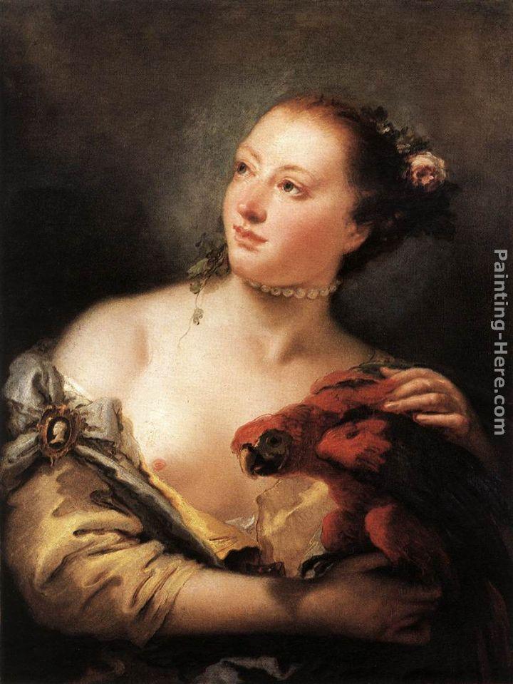 Giovanni Battista Tiepolo Woman with a Parrot